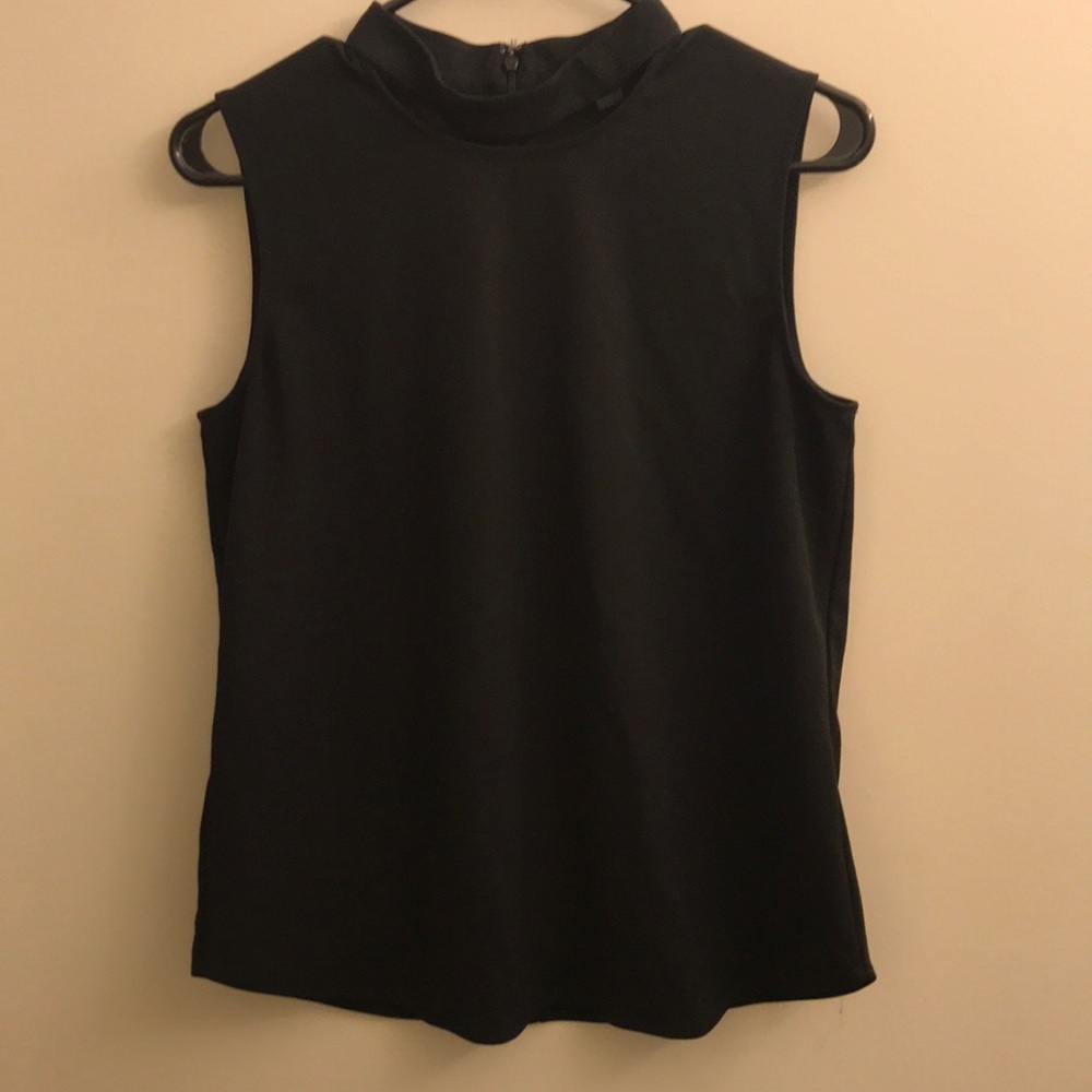 Ann Taylor - Black Tank Top w Cut Out Neck